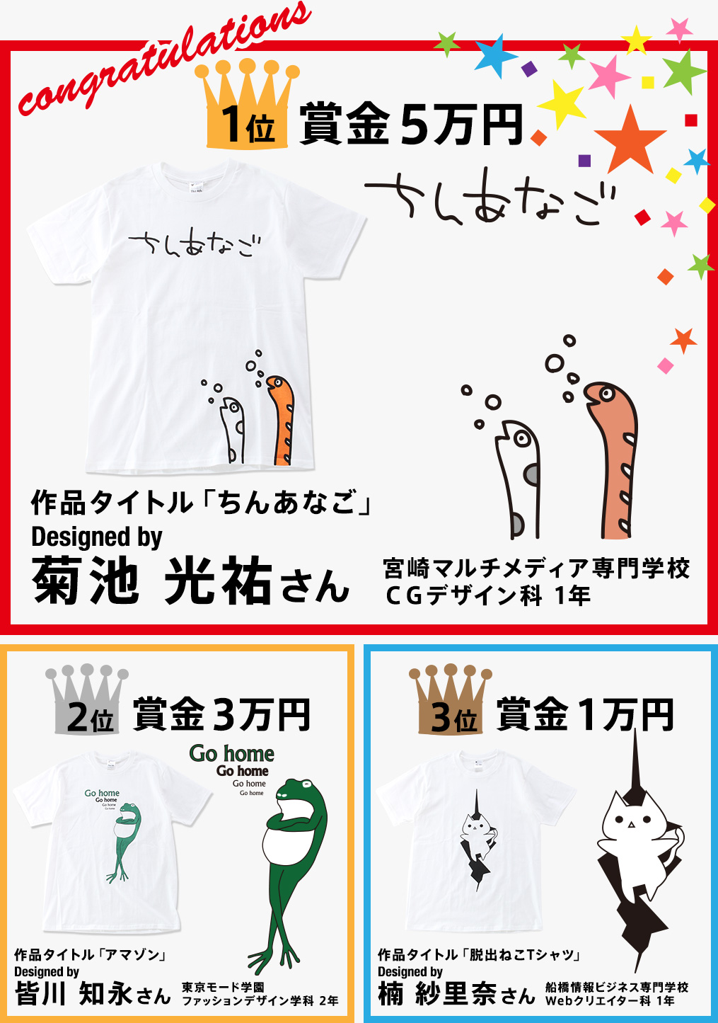 専門学生対象 Spring & Summer 2016 Tシャツデザインコンテスト 結果発表！