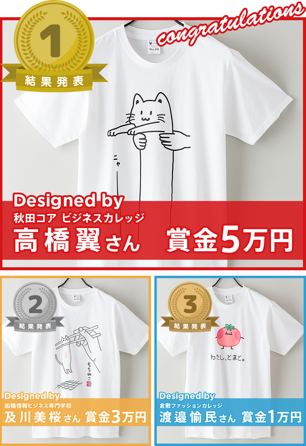 専門学生対象 Spring & Summer 2020 Tシャツデザインコンテスト 1位〜3位結果発表！